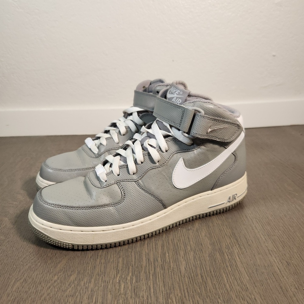 Nike Air Force 1 Mid 07 315123-008 Gray White Mens Basketball Shoes Size 10 Grey